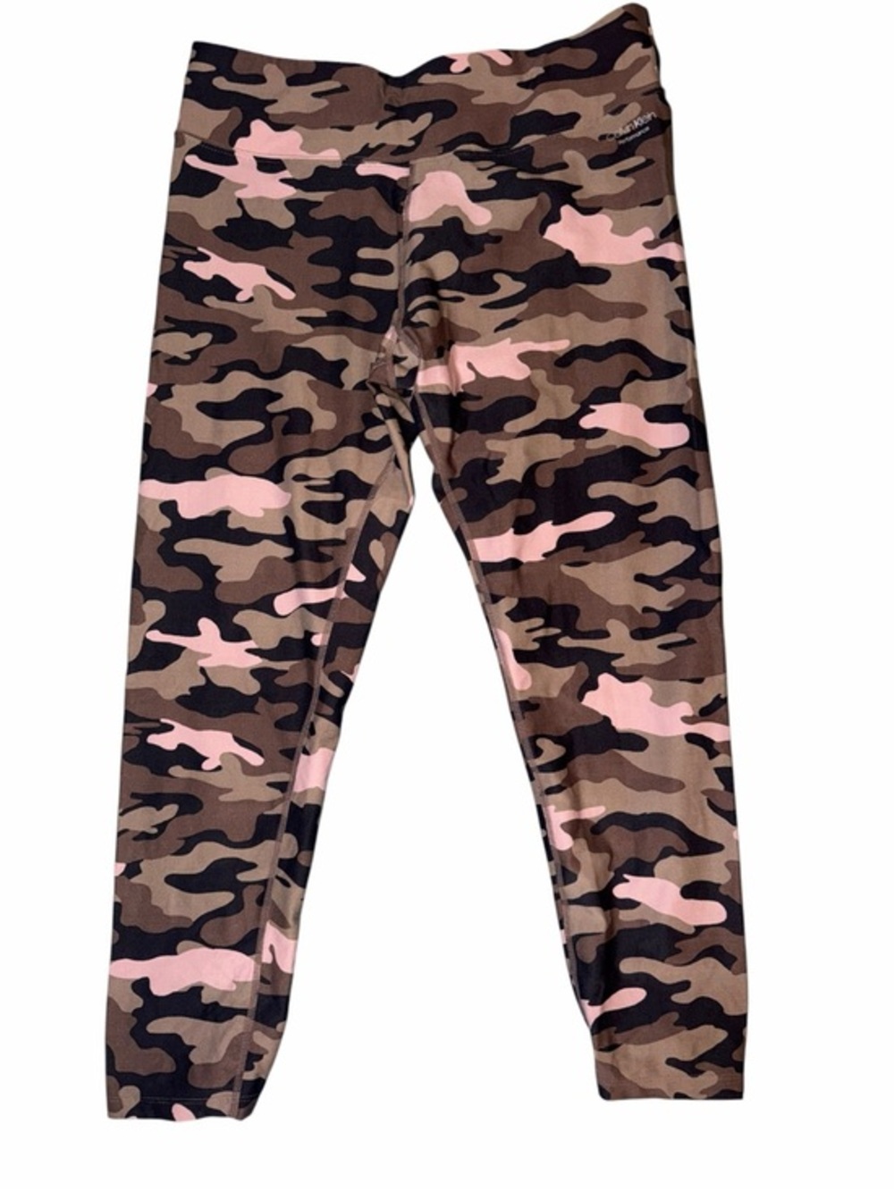 Calvin Klein Cropped Brown, Black and Pink Camo Leggings